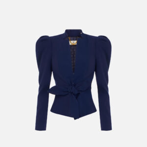 Elisabetta Franchi Jacke aus leichtem Crêpe mit Schleife – Bild 5