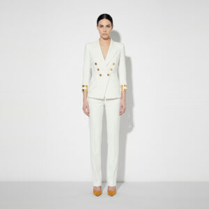 Elisabetta Franchi Jacke doppellagigem Stretch-Crêpe mit Schmuck-Logo