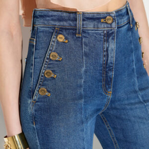 Elisabetta Franchi Palazzo-Jeans mit Knopfleiste – Bild 3