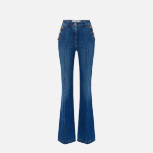 Elisabetta Franchi Palazzo-Jeans mit Knopfleiste – Bild 5