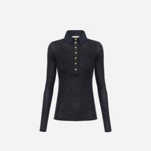 Elisabetta Franchi Poloshirt aus Strick und Taffeta – Bild 5