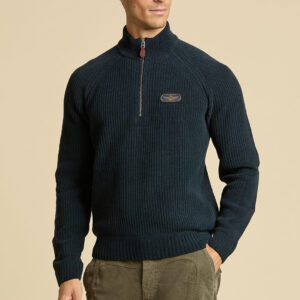 Aeronautica Militare Pullover mit Zip und Stehkragen