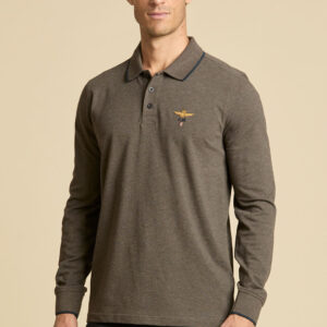 Aeronautica Militare Langarm-Poloshirt aus Baumwolle