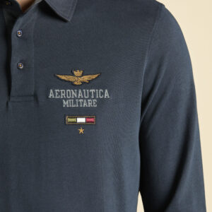 Aeronautica Militare Besticktes Langarm-Poloshirt – Bild 3