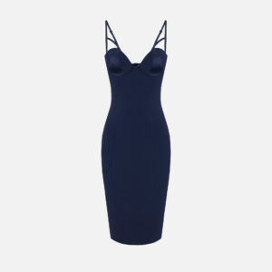 Elisabetta Franchi Kleid aus leichtem Crêpe und Satin – Bild 5