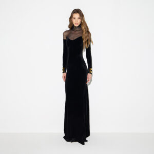 Elisabetta Franchi Red Carpet-Kleid aus Samt und Tüll