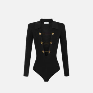 Elisabetta Franchi Strickbody mit Schmuckketten – Bild 5
