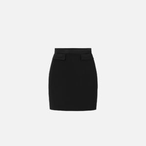 Elisabetta Franchi Minirock aus doppellagigem Stretch-Crêpe und Satin – Bild 5