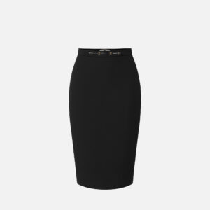 Elisabetta Franchi Rock aus doppellagigem Stretch-Crêpe mit Schmuckdetail – Bild 3