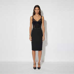 Elisabetta Franchi Rock aus doppellagigem Stretch-Crêpe mit Schmuckdetail