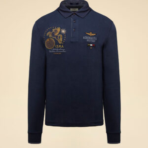 Aeronautica Militare Besticktes Langarm-Poloshirt – Bild 6