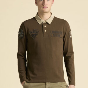 Aeronautica Militare Langarm-Polo mit Patches