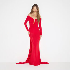 Elisabetta Franchi Red Carpet-Kleid aus leichtem Crêpe-Jersey