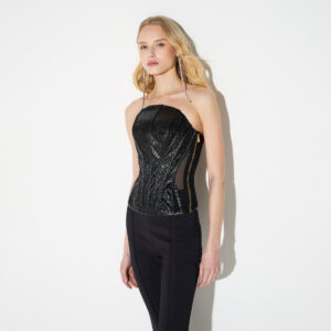 Elisabetta Franchi Bustier-Top mit Schuppenmuster – Bild 2