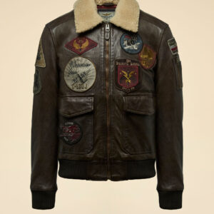 Aeronautica Militare Pilotenjacke aus Leder mit Patches – Bild 7
