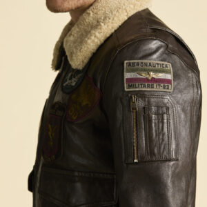 Aeronautica Militare Pilotenjacke aus Leder mit Patches – Bild 5