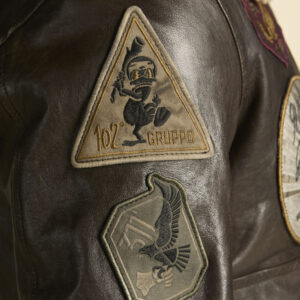 Aeronautica Militare Pilotenjacke aus Leder mit Patches – Bild 6
